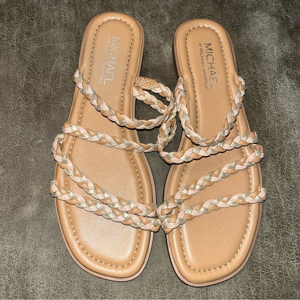 Michael Shannon Tan Braided Sandals